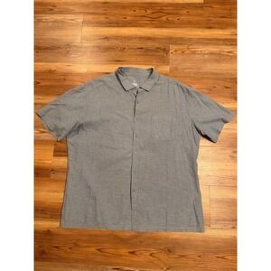 Kuhl Mens XXL Short Sleeve Button Down Shirt Gray Blue Outdoor Casual